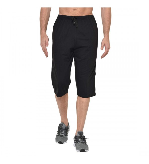 Stylcozy Mens Cotton Blended Regular Fit 3/4th Capri (SCMC01_Black)
