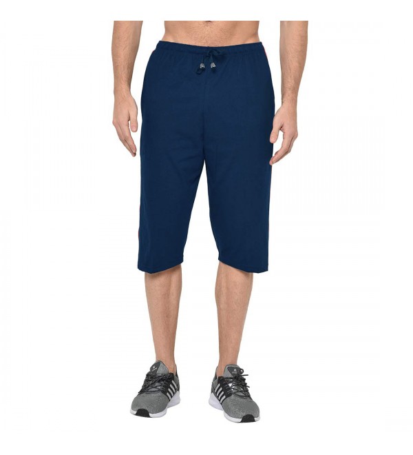 Stylcozy Mens Cotton Blended Regular Fit 3/4th Capri (SCMC03_Navy Blue)