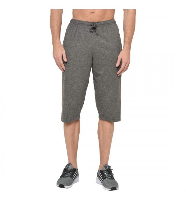 Stylcozy Mens Cotton Blended Regular Fit 3/4th Capri (SCMC04_Grey Melange)