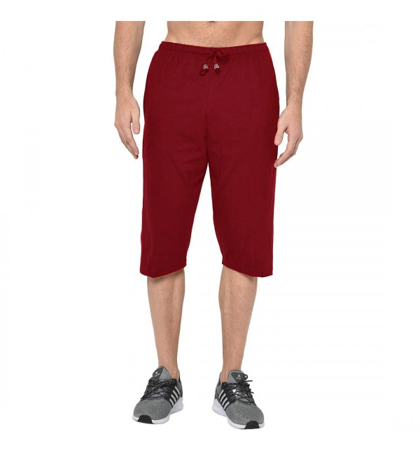 Stylcozy Mens Cotton Blended Regular Fit 3/4th Capri (SCMC05_Maroon)