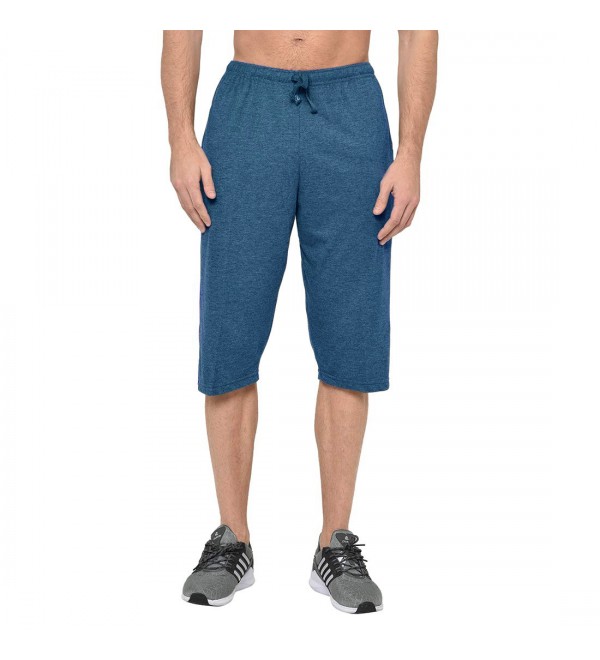 Stylcozy Mens Cotton Blended Regular Fit 3/4th Capri (SCMC07_Denim Blue)