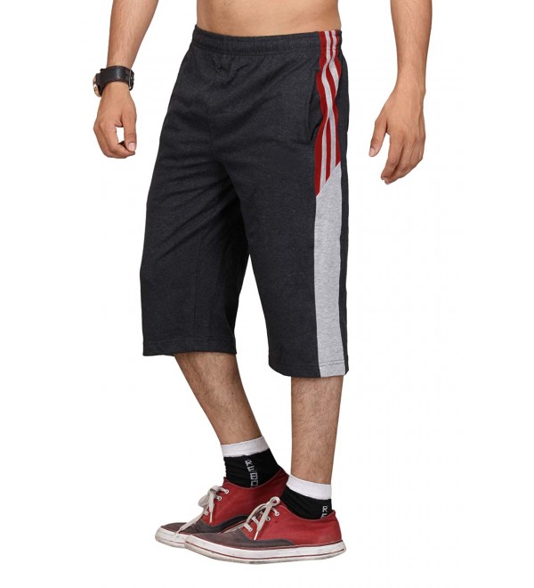 Stylcozy Mens Cotton Blended Regular Fit 3/4th Capri (SCMC11_Grey Melange)