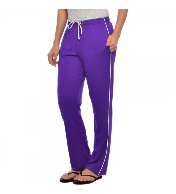 Stylcozy Purple Colour Cotton Pocket Women Lower