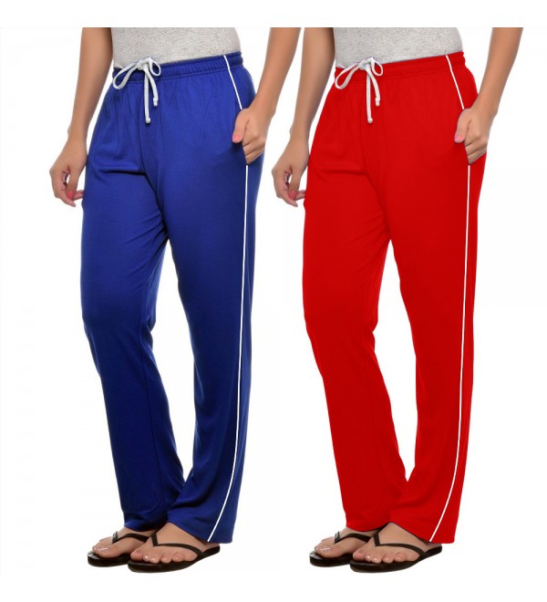 Stylcozy Royal Blue, Red Colour Cotton Pocket Women Lower